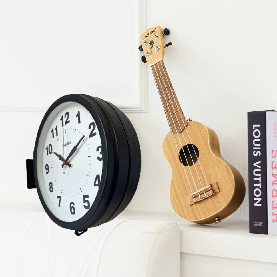 電波面掛け時計manbo 文字盤直径30cm 2kg ダブルフェイス