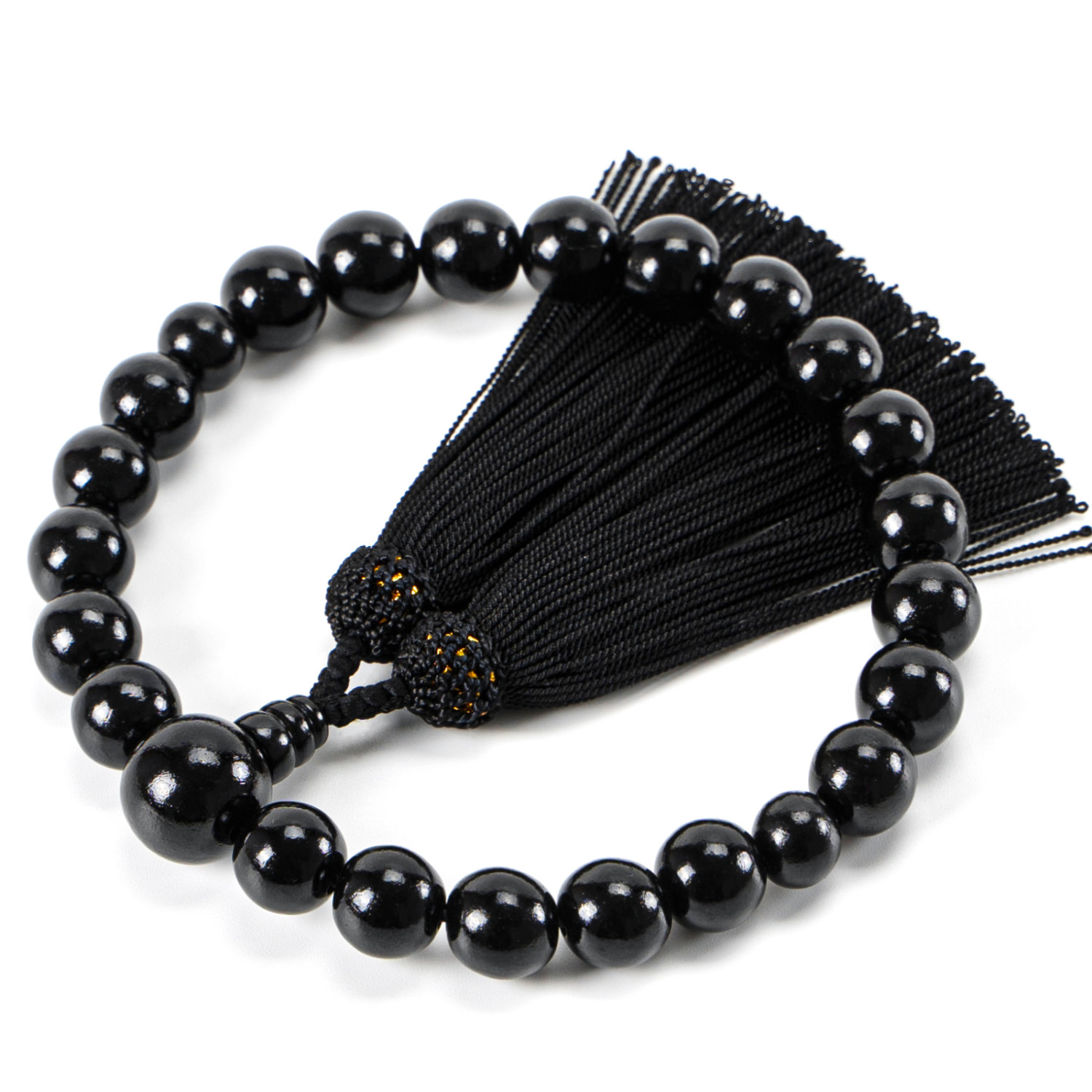 じゅず 男性用数珠 京念珠 念珠 男性用 数珠 黒檀 全ての宗派で 縞黒檀