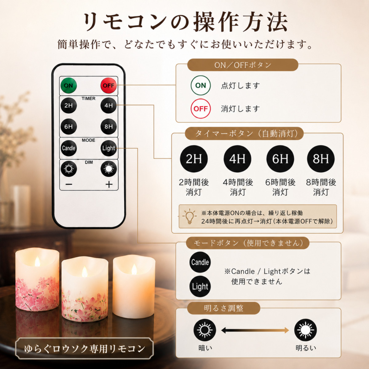 福正堂 LEDろうそく 電気 ロウソク 仏具 電池式 led キャンドル