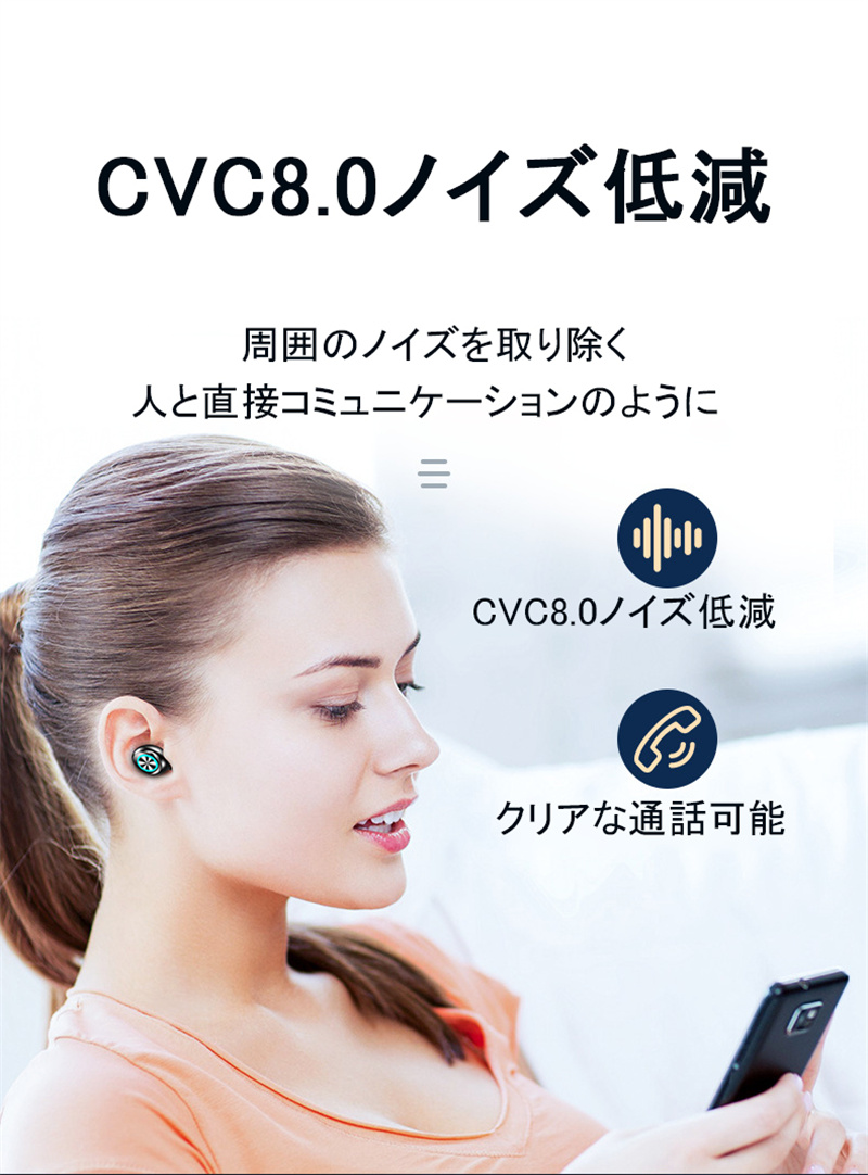 ワイヤレスイヤホン Bluetooth5.0 低遅延 左右分離型 丸い形 コンパクト 軽量 高音質 重低音 自動ペアリング IOS、Android、Windows対応｜chihiro1-store｜16