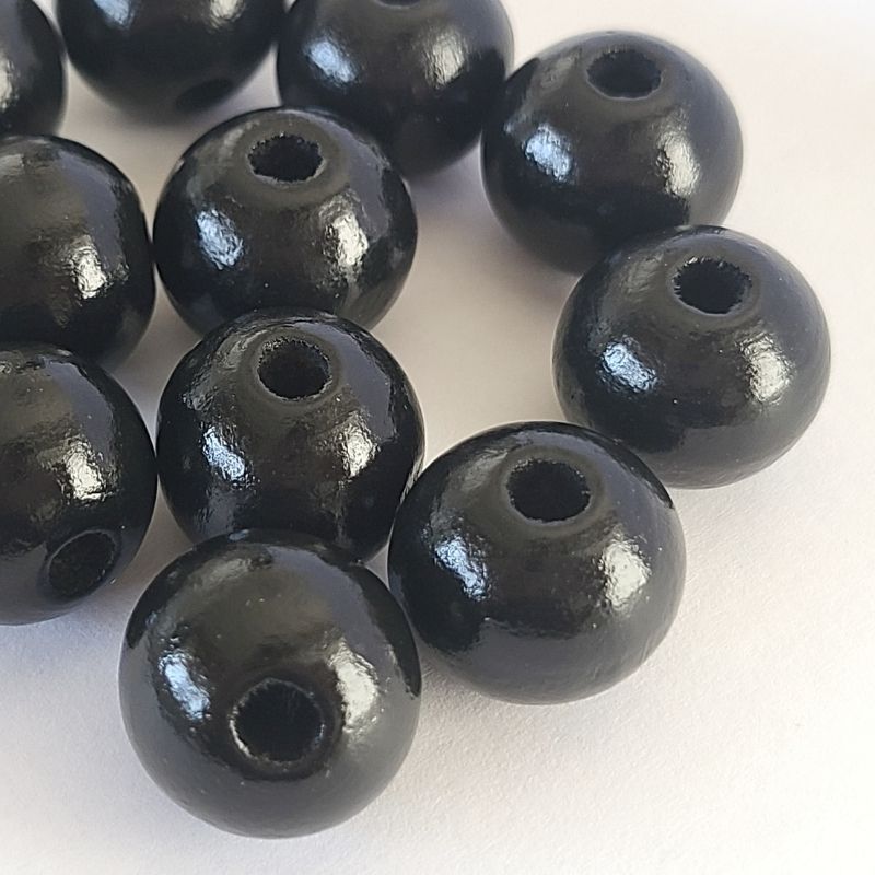 ウッドビーズ カラフルペイント 【 約 16mm /12個 】木製 ラウンド 丸