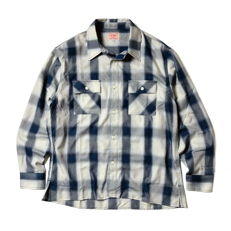 BIG MIKE(ビッグマイク) オンブレチェックシャツ ホワイト ブルー 白 BIG MIKE(ビッグマイク) オンブレチェックシャツ ホワイト ブルー 白