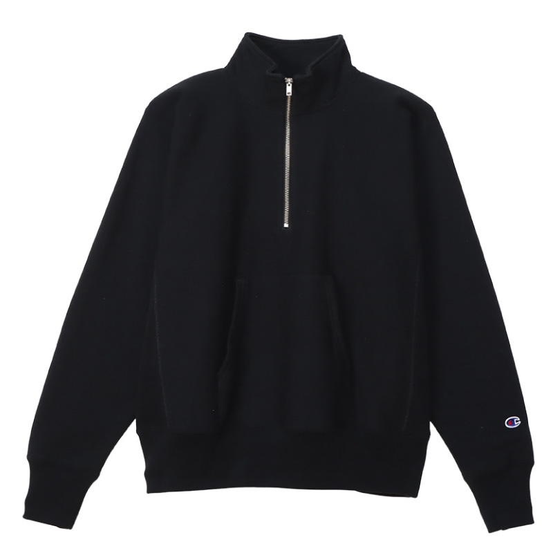 Champion チャンピオン リバースウィーブ 青単タグ ハーフジップ