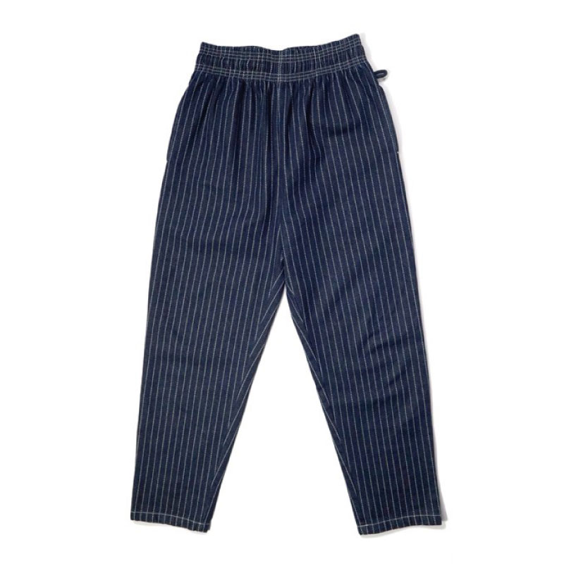クックマン シェフパンツ イージーパンツ ウォバッシュストラップデニム L COOKMAN（クックマン） シェフパンツ ウォバッシュデニム ストライプ柄