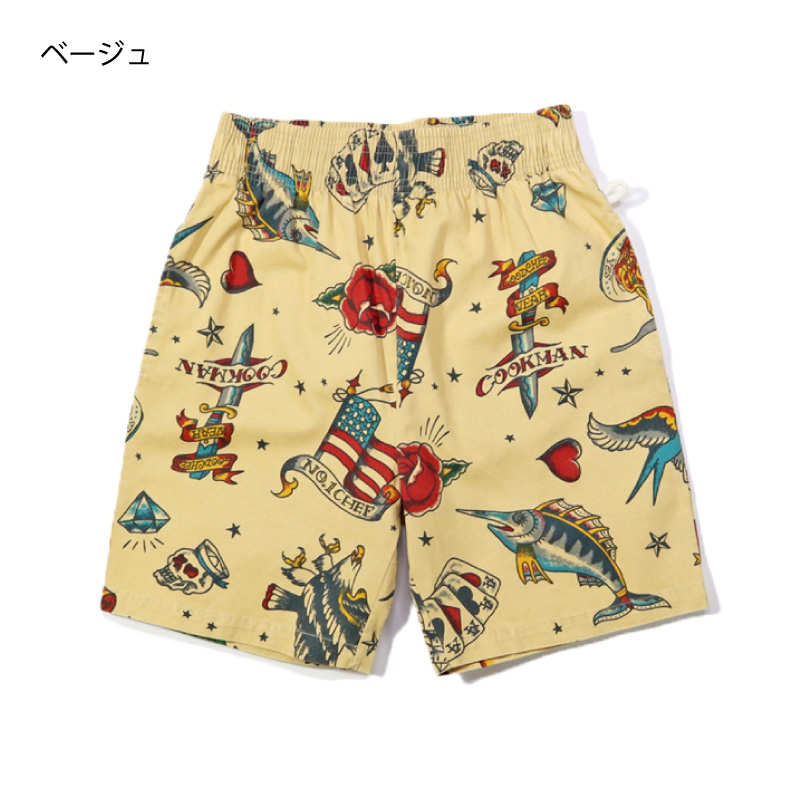 楽天市場】COOKMAN クックマン Chef Pants Short Old Tattoo