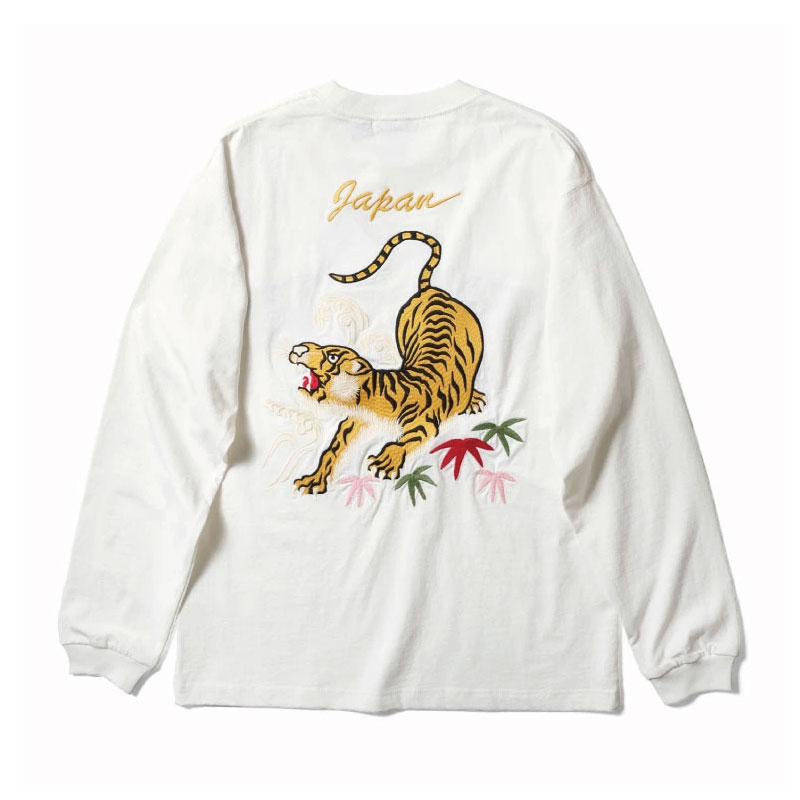 HOUSTON ヒューストン 長袖Tシャツ ロングスリーブ ロンT 和柄
