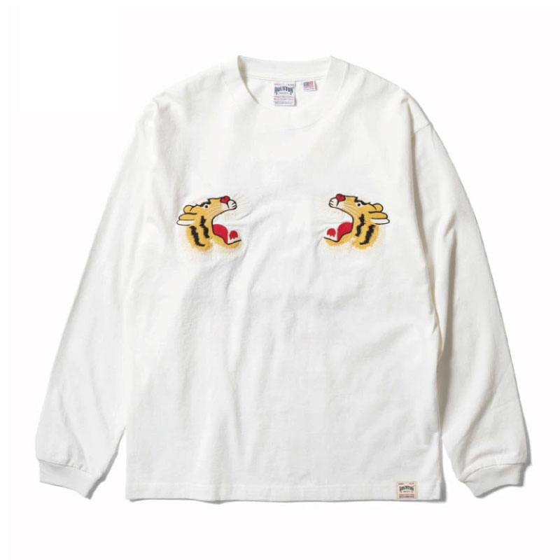 HOUSTON ヒューストン 長袖Tシャツ ロングスリーブ ロンT 和柄