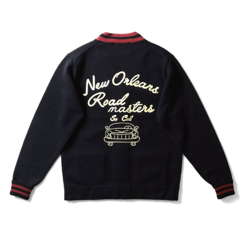 HOUSTON（ヒューストン） コットンカーディガン チェーンステッチ 刺繍