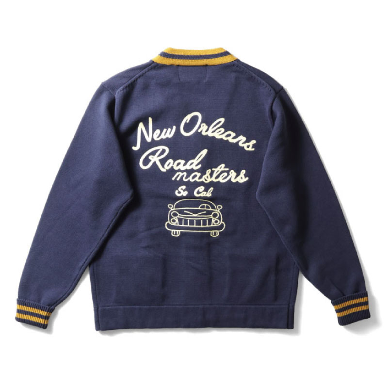 HOUSTON（ヒューストン） コットンカーディガン チェーンステッチ 刺繍