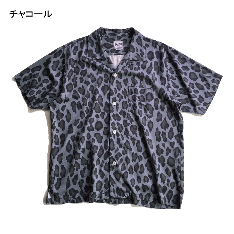 HOUSTON ヒューストン レオパードシャツ ヒョウ柄 オープンカラーシャツ Amazon.co.jp: [ヒューストン] レオパード柄オープンカラー
