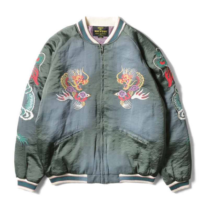 HOUSTON（ヒューストン） スカジャン マップ地図柄 ヴィンテージ加工