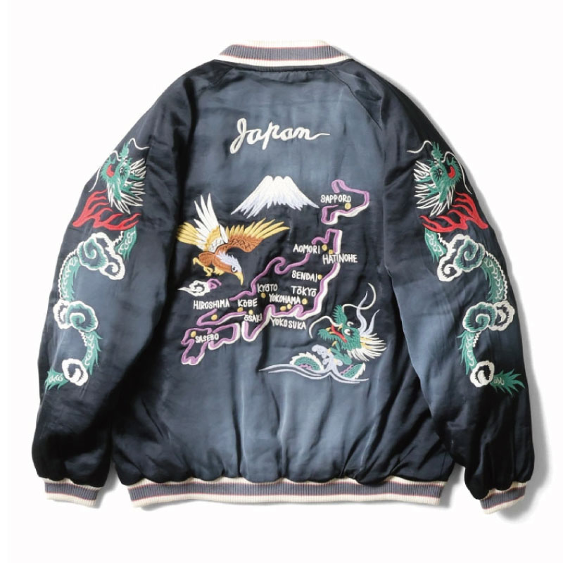 HOUSTON（ヒューストン） スカジャン マップ地図柄 ヴィンテージ加工