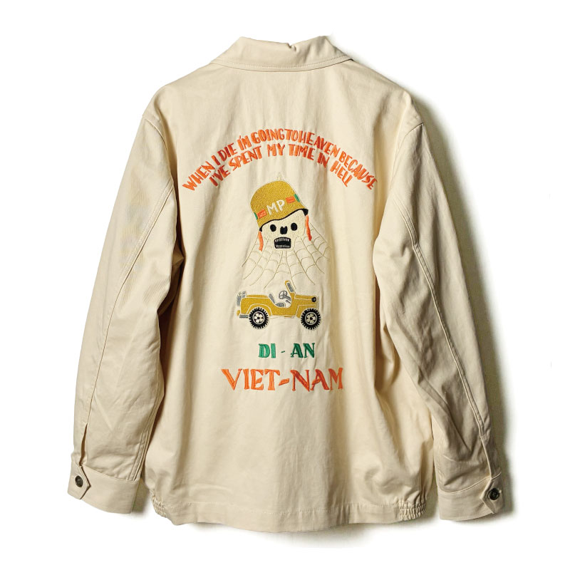HOUSTON（ヒューストン） ベトジャン ベトナムジャケット スカル柄
