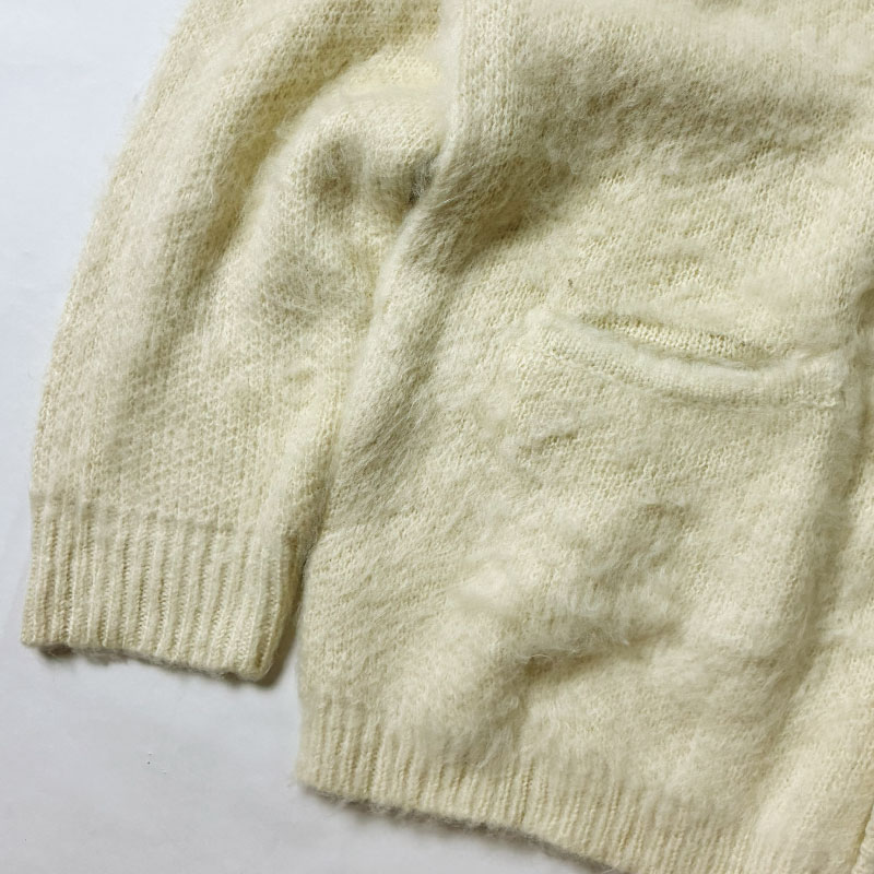 ニットカーディガン モヘアタッチ モヘア調 ブラック 黒 無地