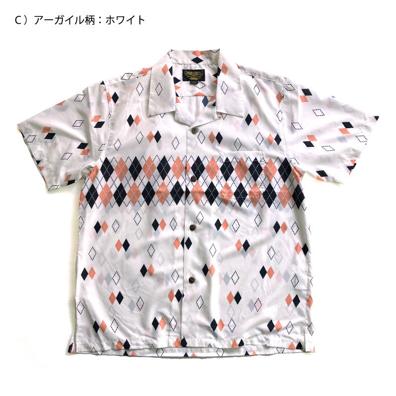 【UNIVERD72】ALOHA SHIRT（ARGYLE） ユニバード72 アロハシャツ オープンシャツ アーガイル カスリ