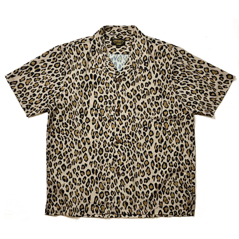 新品タグ付 ショット アロハシャツ オープンカラー レオパード XLサイズ アロハシャツ オープンカラーシャツ 半袖 Leopard レオパード柄 豹柄