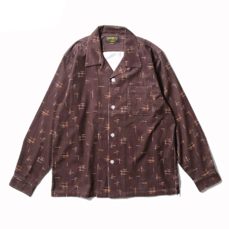 コーデュロイオープンシャツ カスリ柄 ユニバード72 UNIVERD72 : CHIKI