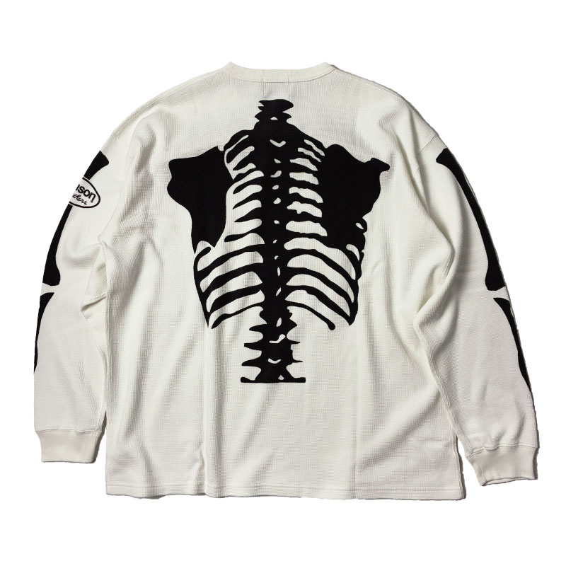 VANSON（バンソン） スカルボーン 骨柄 骸骨 プリント サーマル