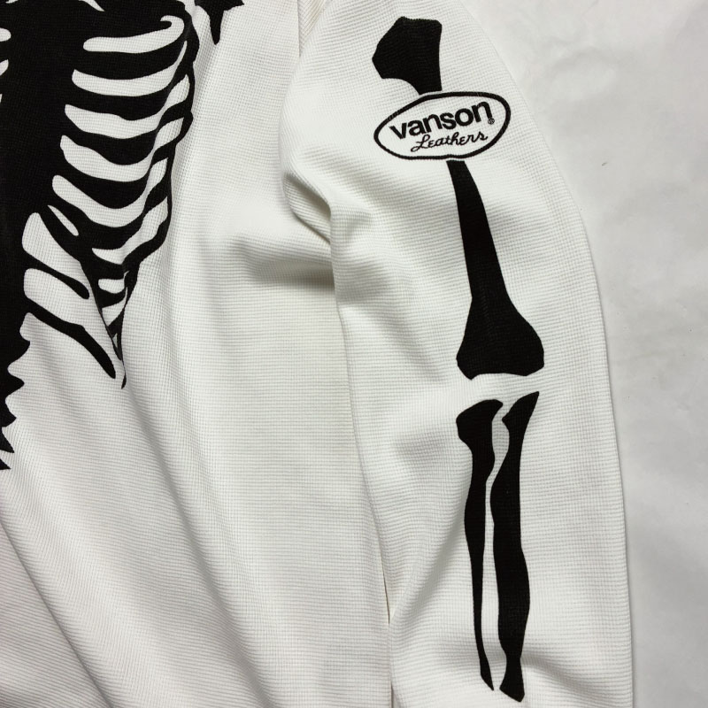 VANSON（バンソン） スカルボーン 骨柄 骸骨 プリント サーマル