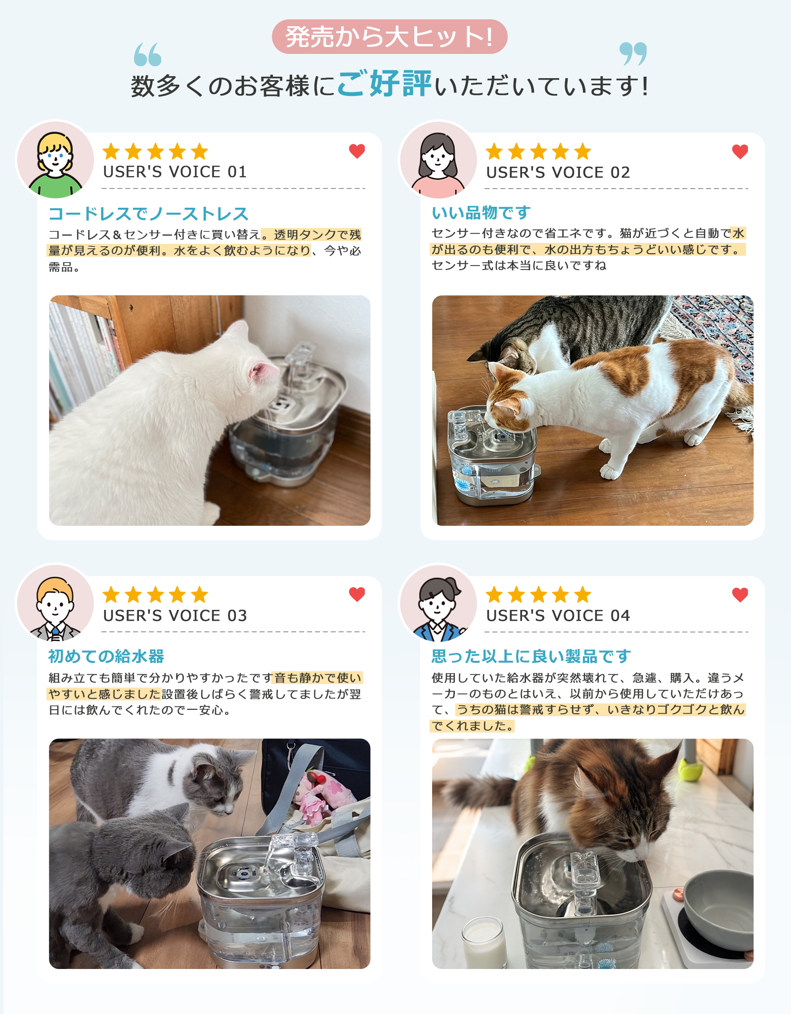 特典付き】猫 給水器 コードレス センサー給水器 ペット 自動給水器 猫
