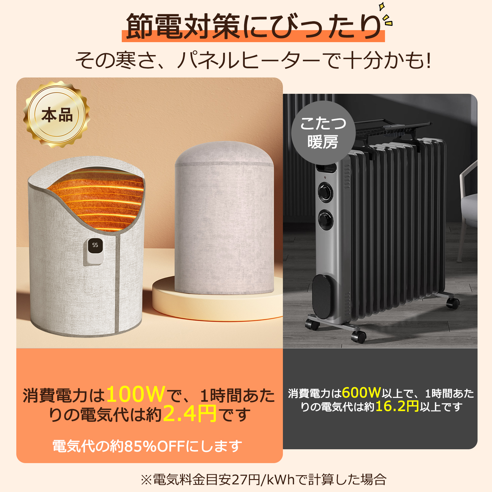 【360°全方位発熱】 パネルヒーター 足元 デスク下 ヒーター 速暖 超省エネ パネルヒーター 足元 ラウンド型 360度発熱 温度調節 オフィス デスク