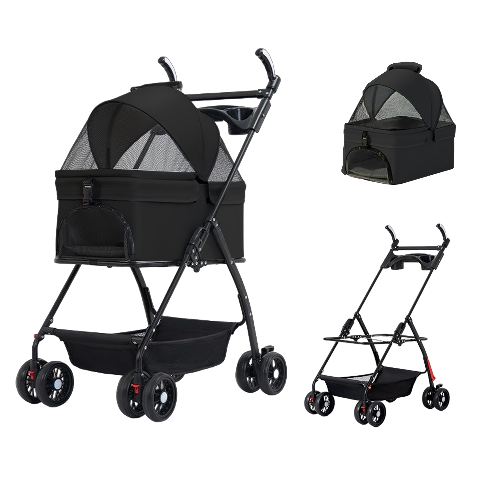ペットカート 小型犬 軽量 折りたたみ ペットカー 一体型 分離型