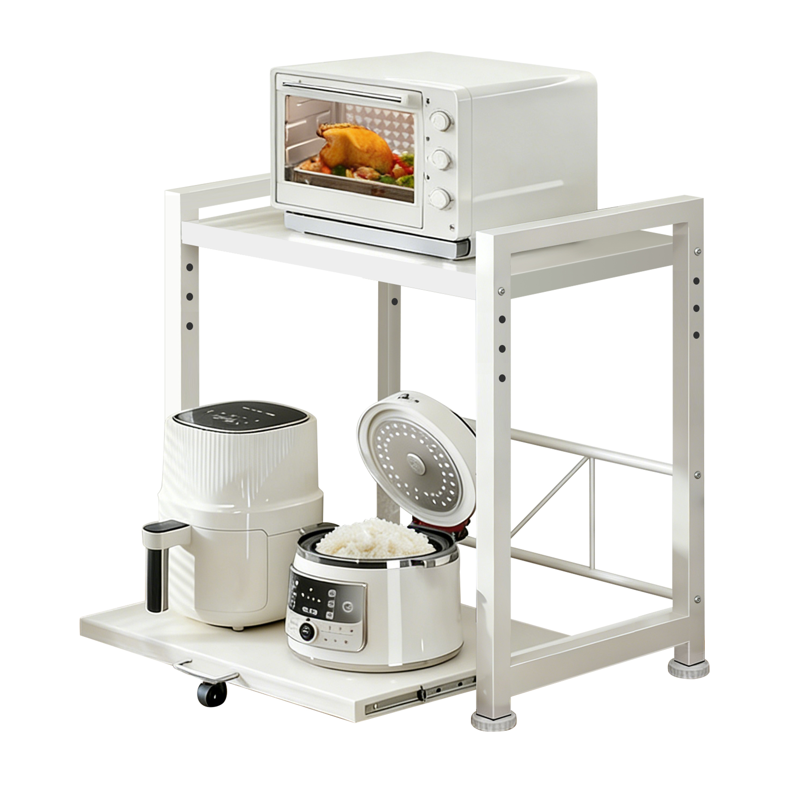 レンジ上ラック 2段 レンジラック スライド レンジ下収納ラック