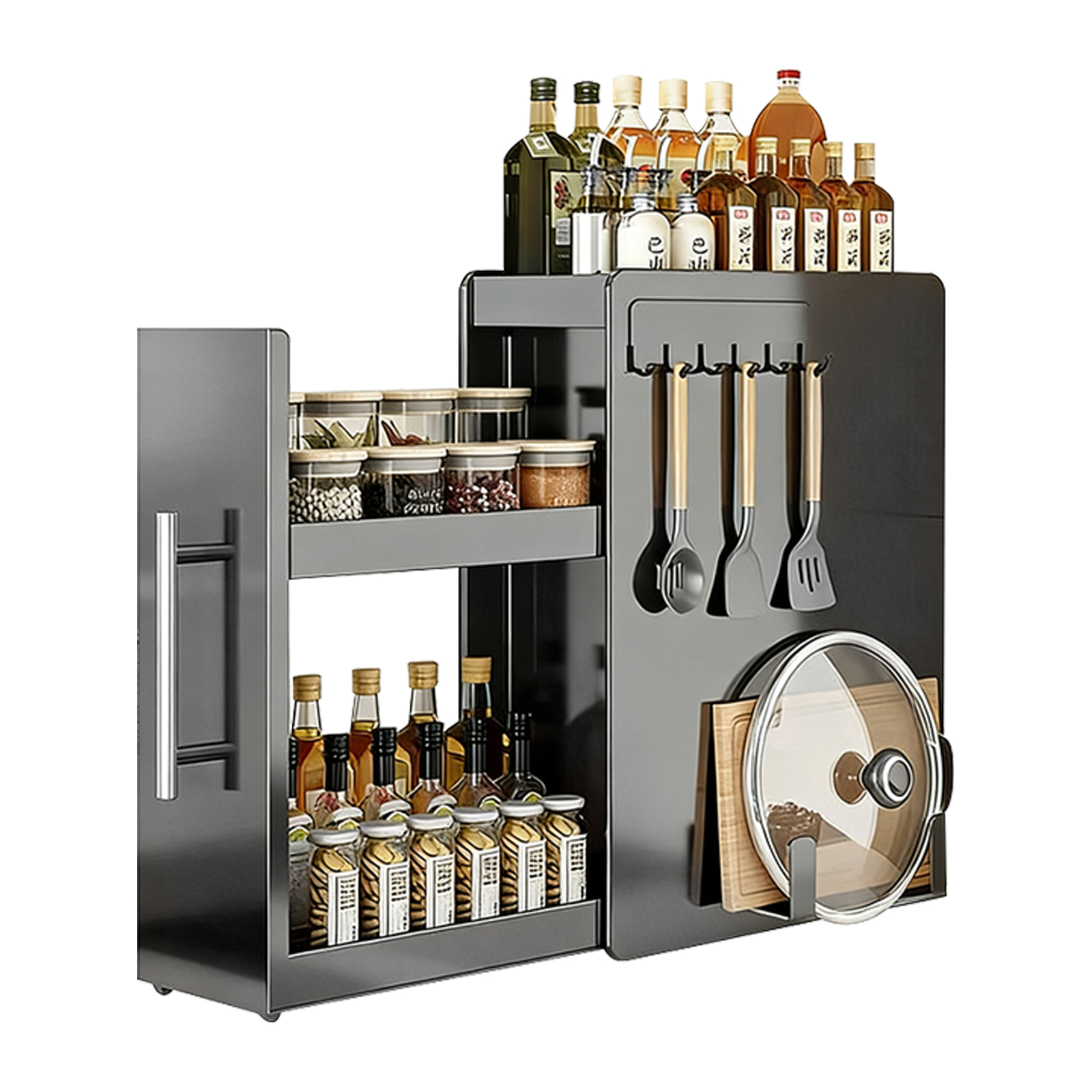 調味料ラック スリム 幅11.5cm おしゃれ 省スペース 隠せる調味料