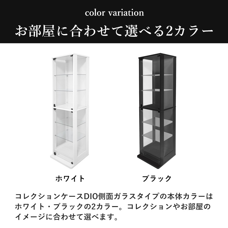 地球家具 コレクションラック DIO 側面ガラスタイプ ディオ 本体 幅