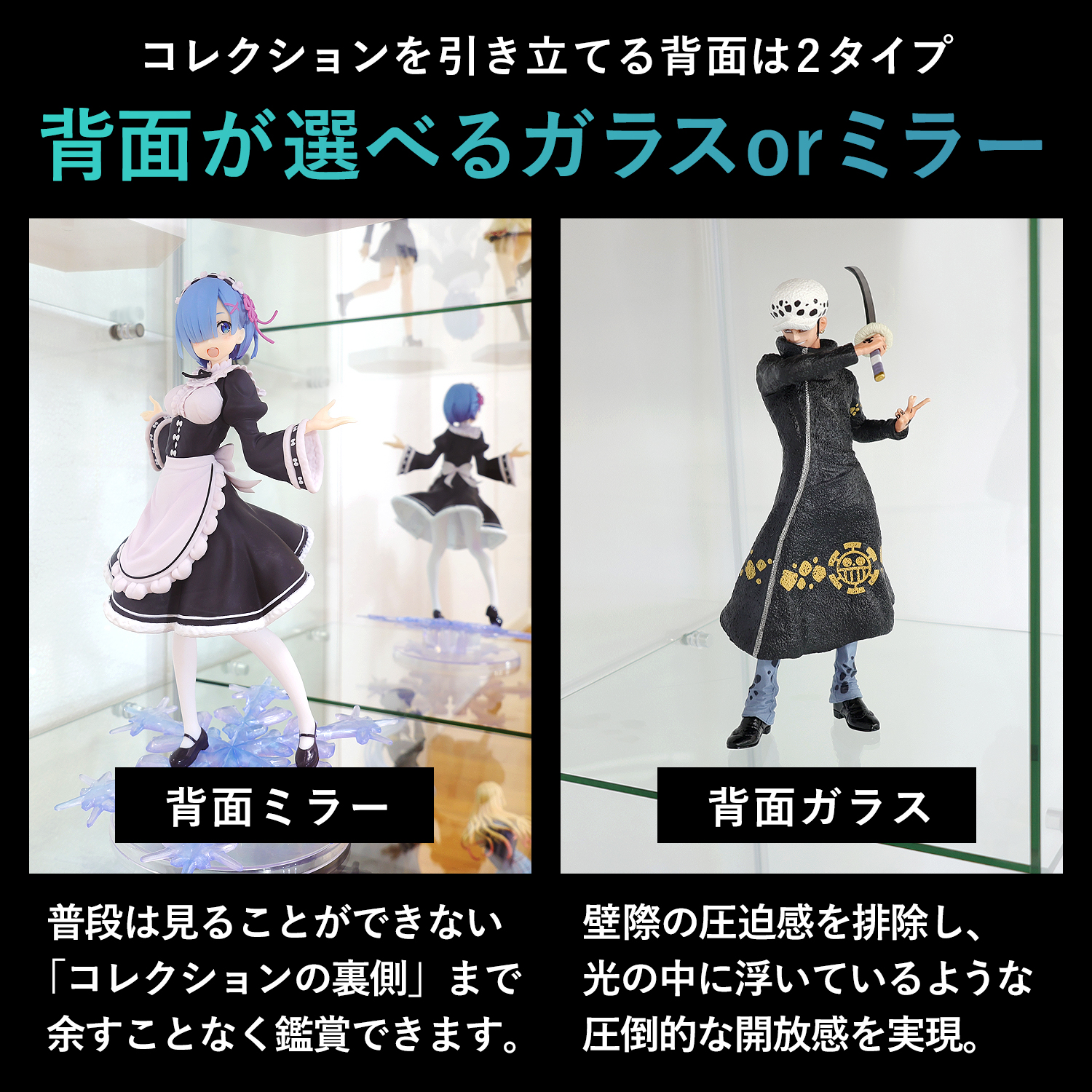 地球家具 ガラスコレクションケース ルミグス LUMIGS ミドル ロー