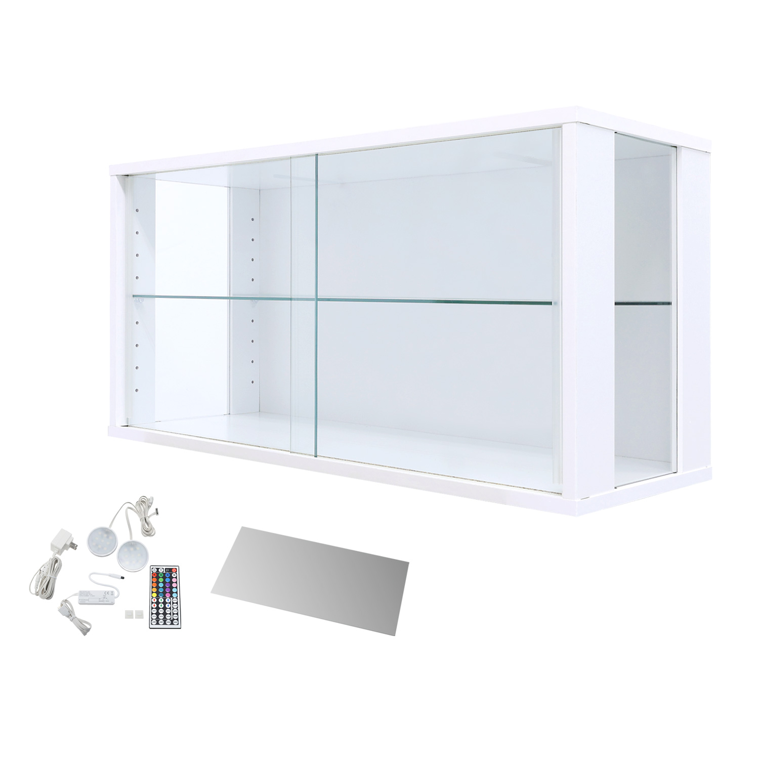 引き戸ガラスケース 地球家具 [セット品]コレクション キューブボックス ワイド 幅76cm