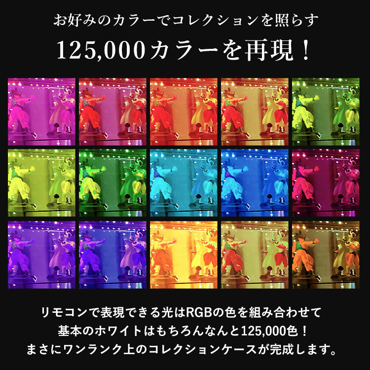 [オプション] ガラスコレクションケース ジョニー JONY ワイド 幅80cm ハイタイプ 対応 LEDユニット 単品 オプション | 地球家具 | 10