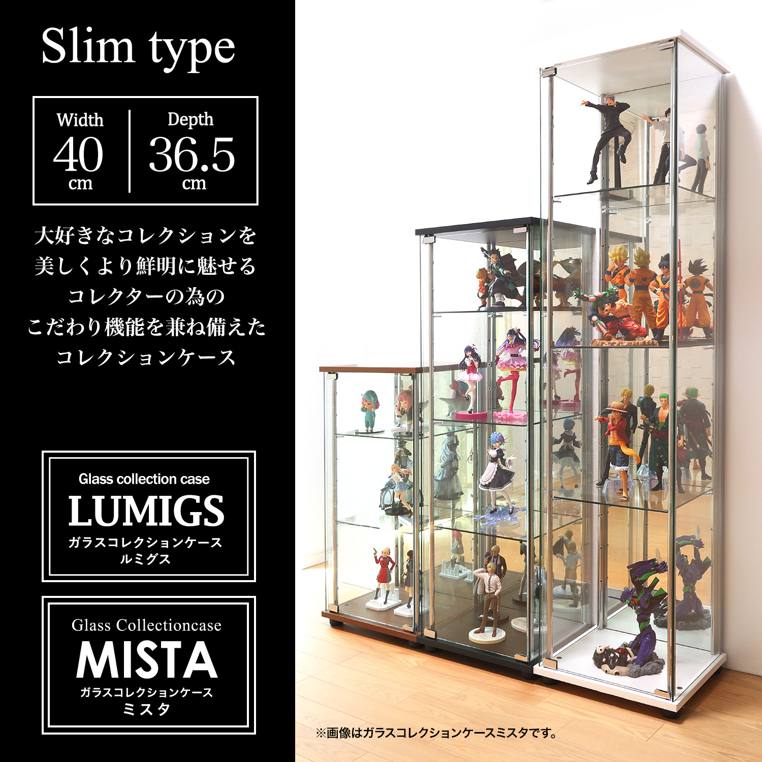 地球家具 [オプション] ガラスコレクションケース MISTA ミスタ LUMIGS