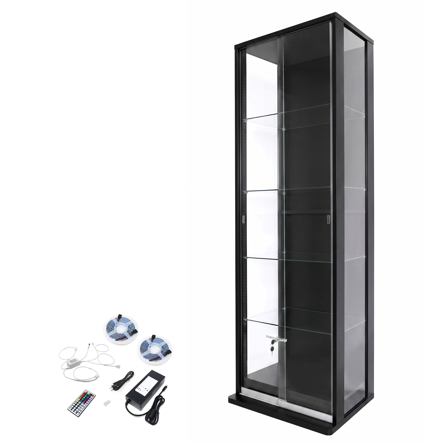 地球家具 引き戸コレクションケース スラリス SLALIS 本体+LEDユニット