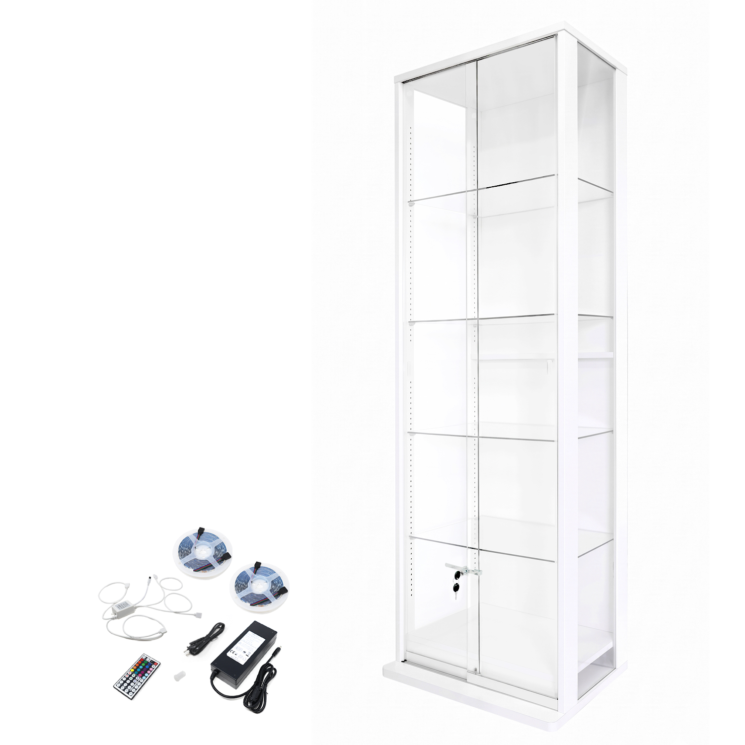 地球家具 引き戸コレクションケース スラリス SLALIS 本体+LEDユニット