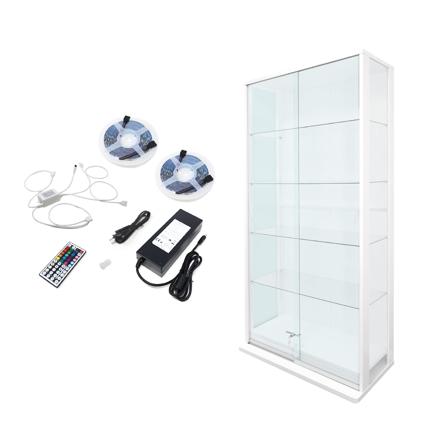地球家具 引き戸コレクションケース スラリス SLALIS 本体+LEDユニット