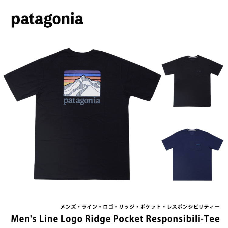 patagonia パタゴニア Tシャツ メンズ・ライン・ロゴ・リッジ・ポケット・レスポンシビリティー 38511 Men's Line Logo Ridge Pocket Responsibili-Tee｜chikyukagu