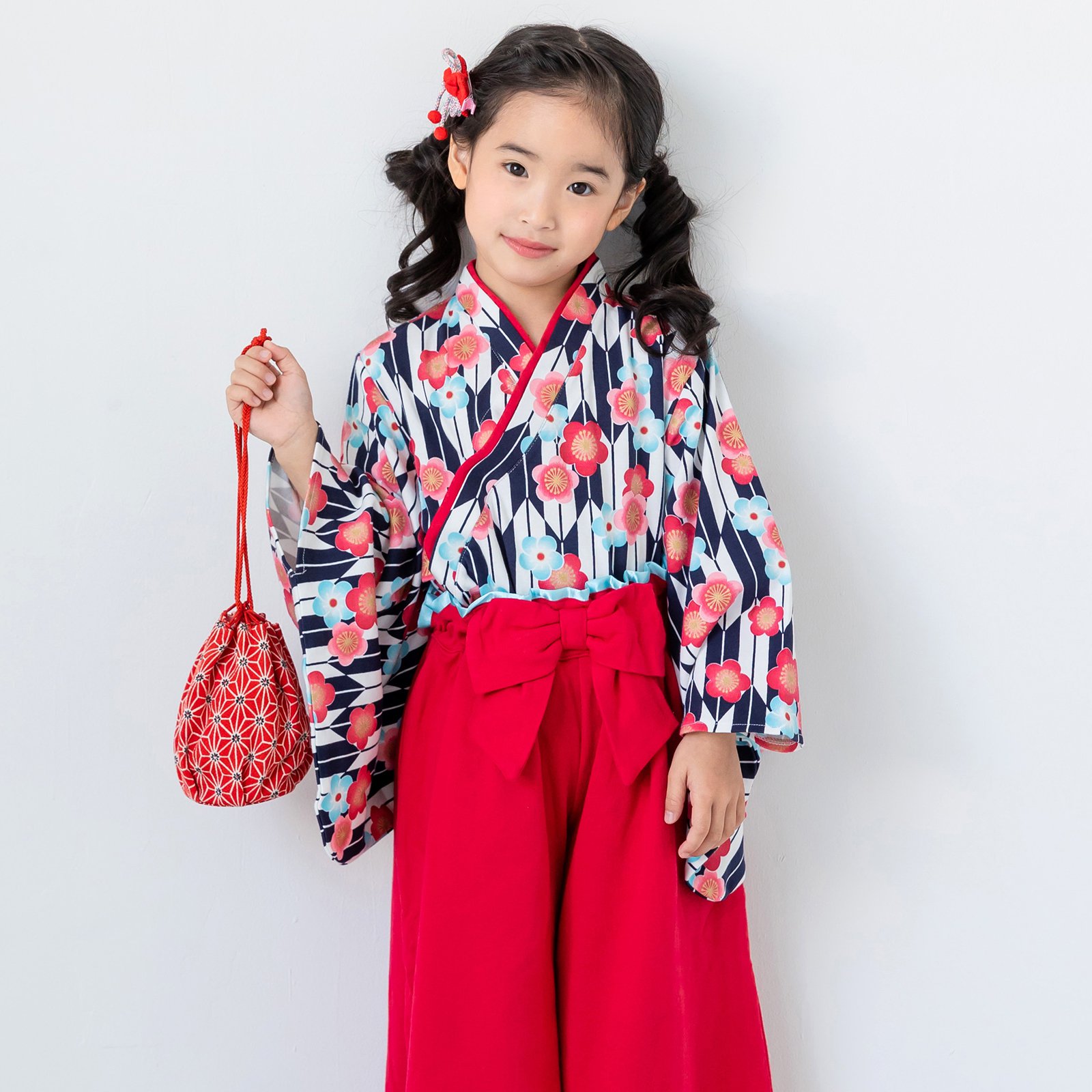 袴 袴風 女の子 子供 キッズ 2点 セット ひなまつり 和服 衣装 着物