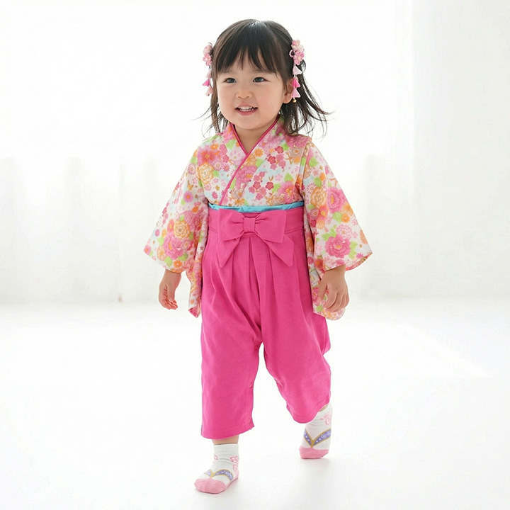 chil2 在庫処分 袴 ロンパース 袴風カバーオール 子供服 ベビー服