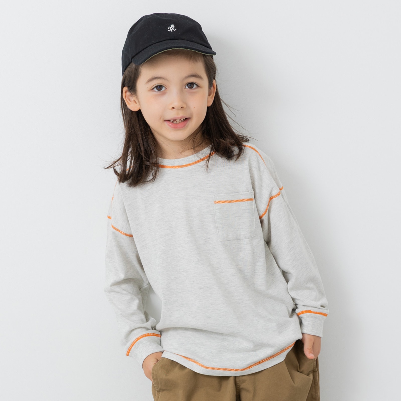 chil2 ネコポス送料無料 キッズ 長袖 Tシャツ 無地 子供服 男の子