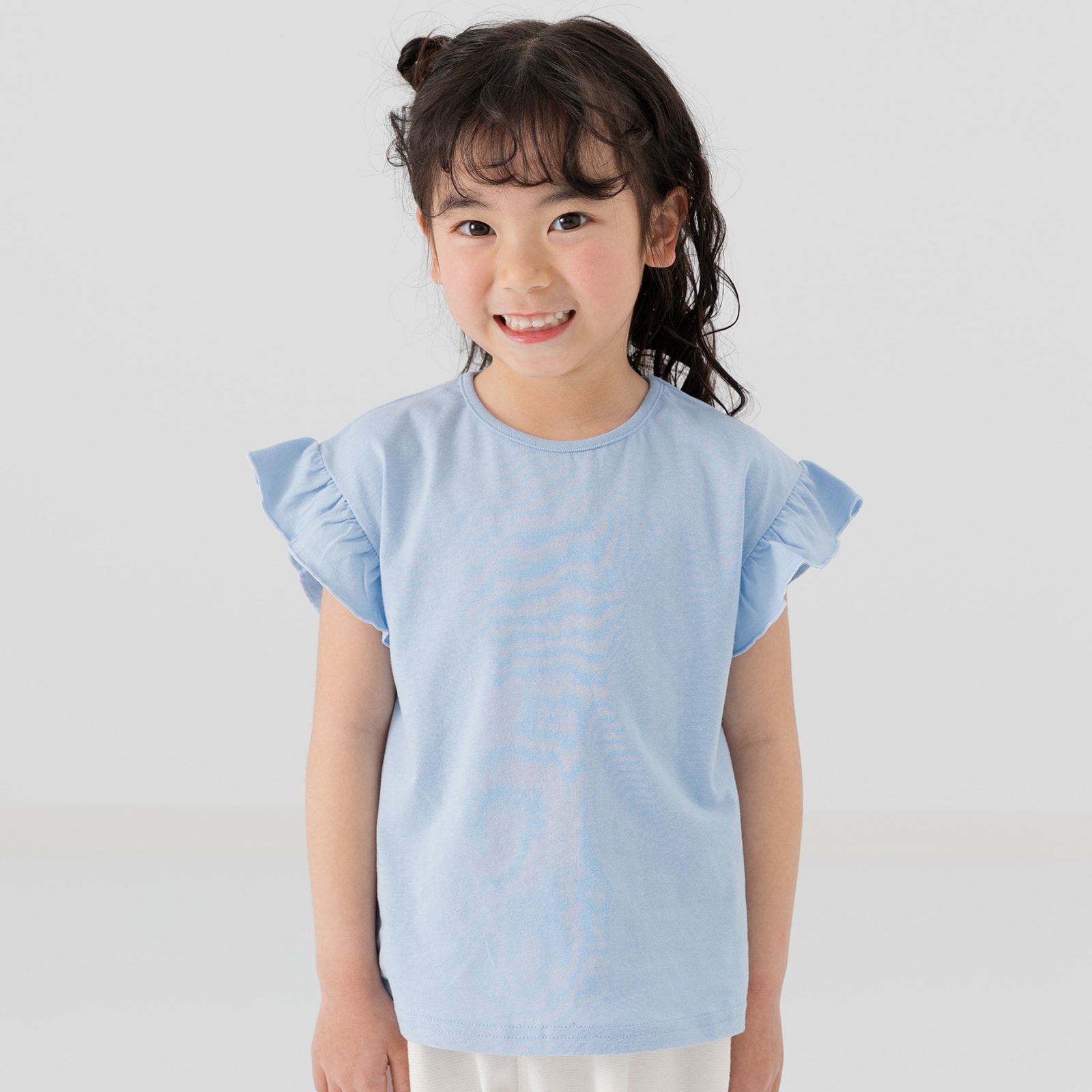 ネコポス送料無料 子供服 半袖 Tシャツ ベビー服 キッズ 袖フリル 女の子 無地 天竺 トップス 綿100％ 夏 80 90 100 110 120 130 140 150 160cm [M便 1/2]｜chil2｜10