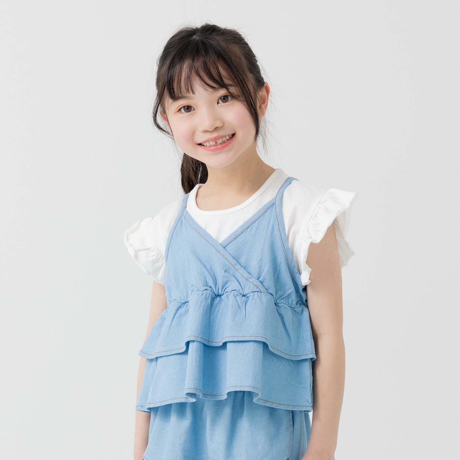 chil2 在庫処分 キッズ 子供服 キャミソール ダンガリー 布帛 女の子 