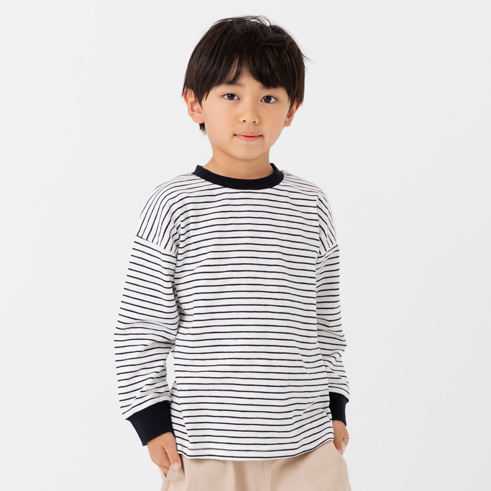 chil2 ネコポス送料無料 キッズ ボーダー 長袖 Tシャツ ロンT ベビー服 