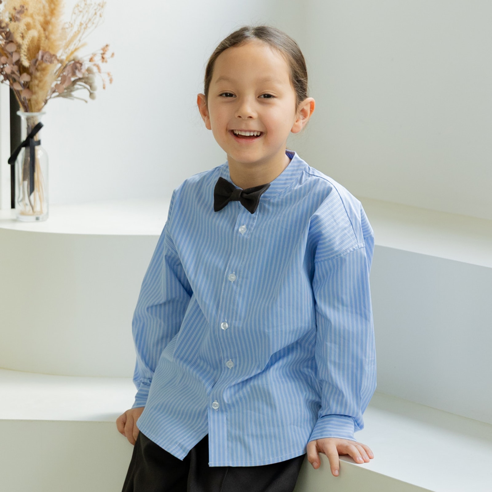 chil2 キッズ 子供服 フォーマル シャツ リボン付き 蝶ネクタイ 長袖