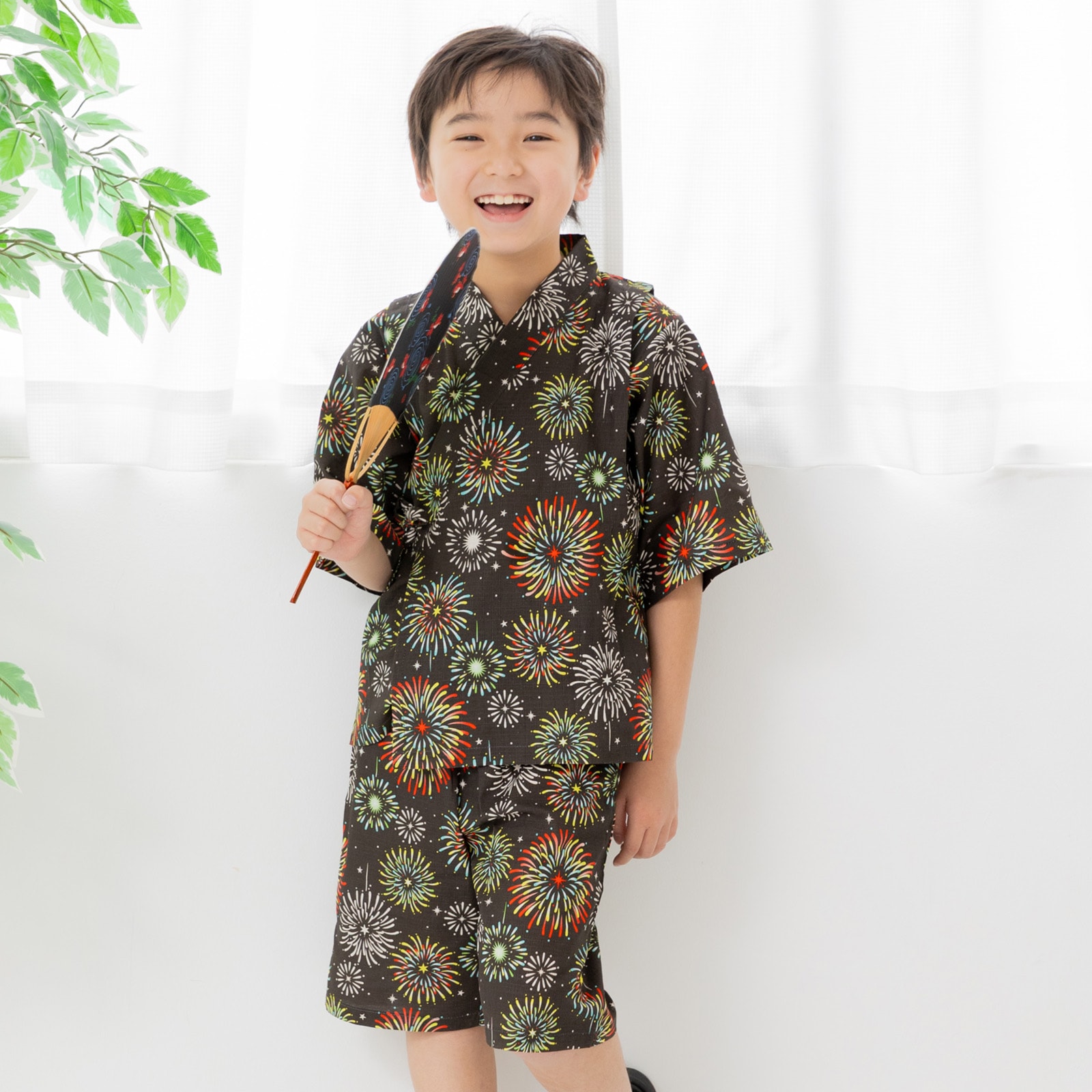 chil2 子供 甚平 セット キッズ ベビー服 上下セット 浴衣 男の子 綿 