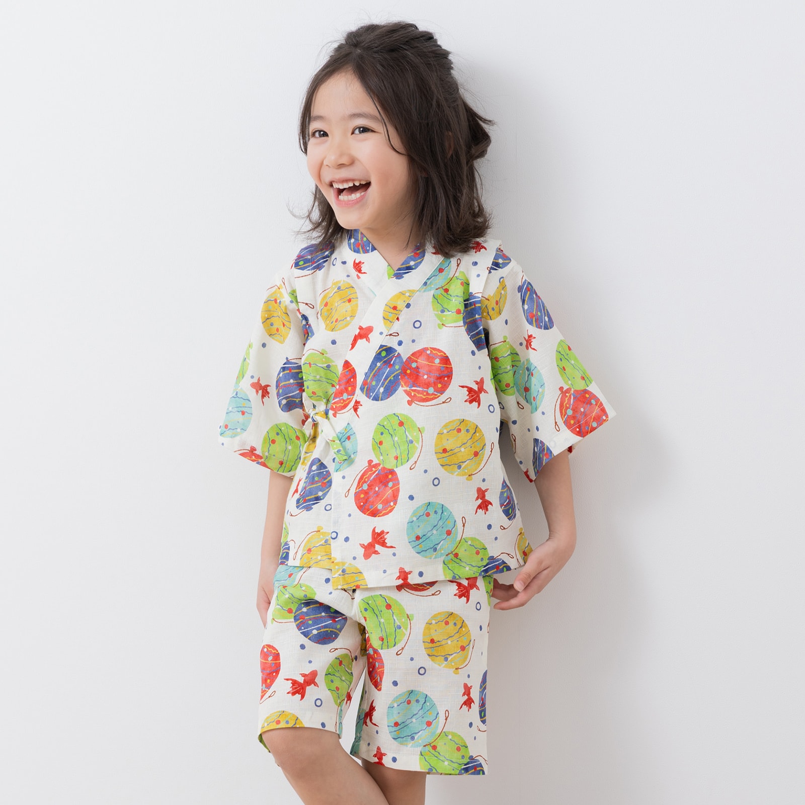 chil2 子供 甚平 セット キッズ ベビー服 上下セット 浴衣 男の子 綿 