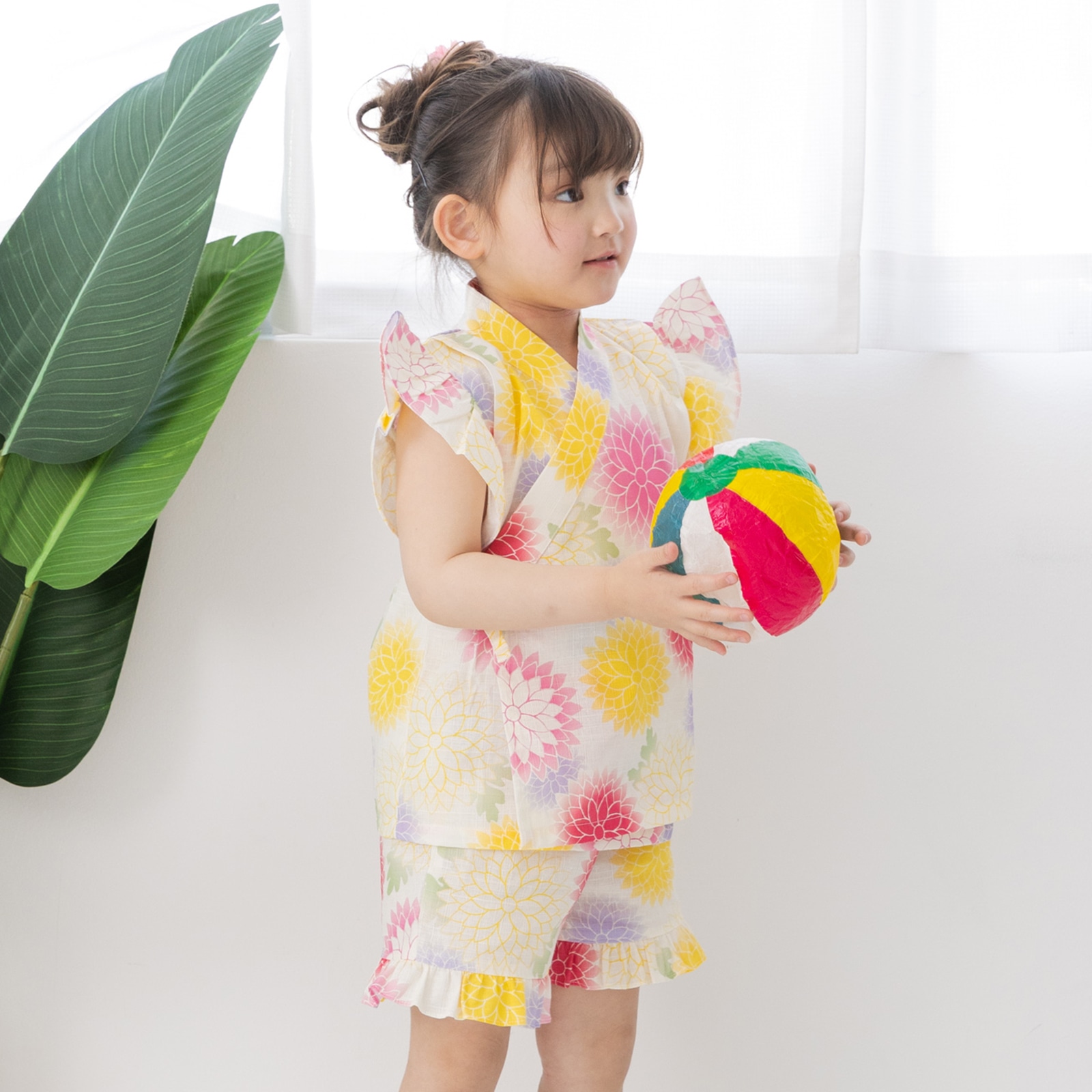 chil2 キッズ 甚平セット ベビー服 子供服 フリル 浴衣 女の子