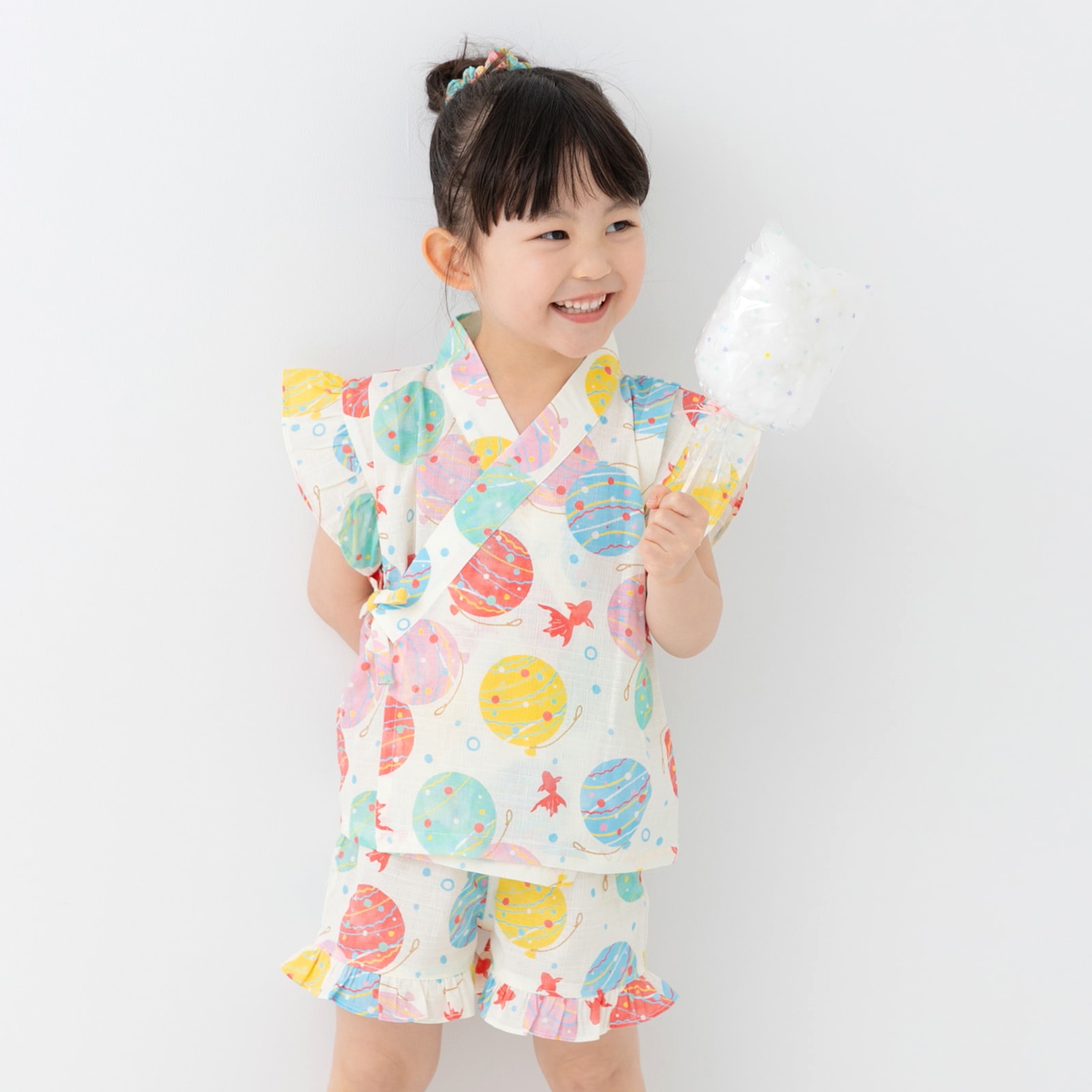 chil2 キッズ 甚平セット ベビー服 子供服 フリル 浴衣 女の子