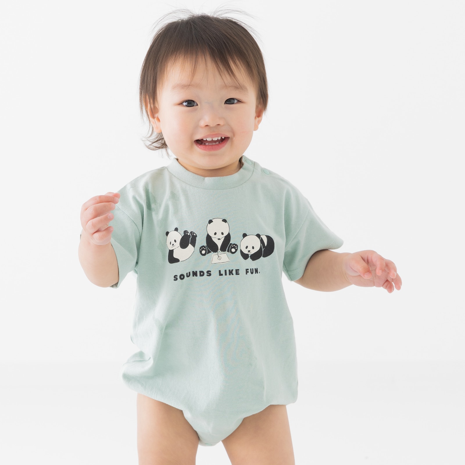 ネコポス送料無料 半袖 ロンパース カバーオール 新生児 赤ちゃん ベビー 子供服 男の子 女の子 左肩開き 綿100％ 夏 [M便 1/1] | chil2 | 02
