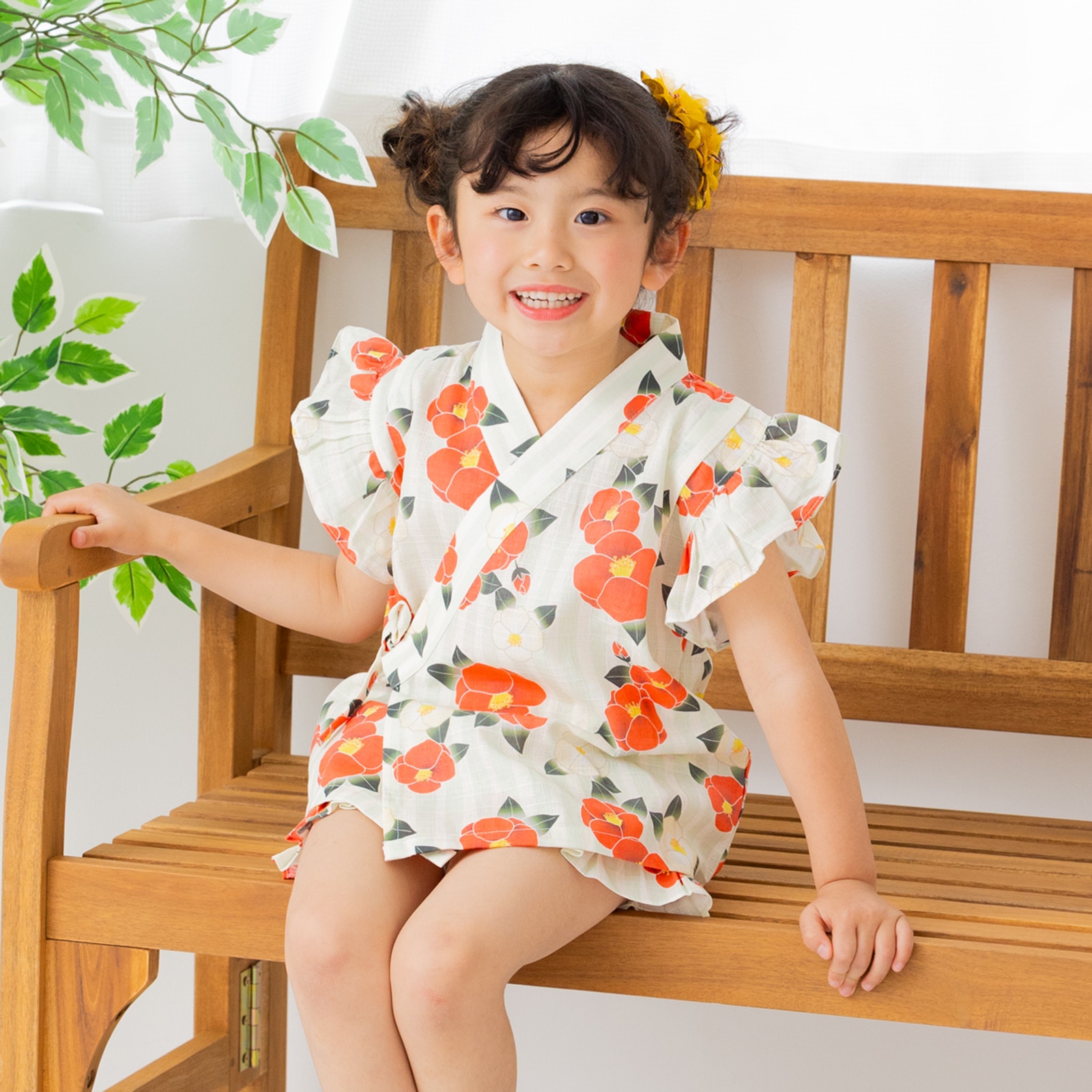 chil2 ネコポス送料無料 キッズ 甚平セット ベビー服 子供服 フリル